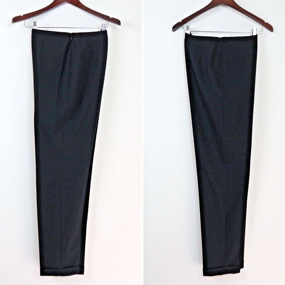 Vintage Ralph Lauren 1995 Collection Size 8 Wool Cuff Trousers Black - Picture 9 of 12
